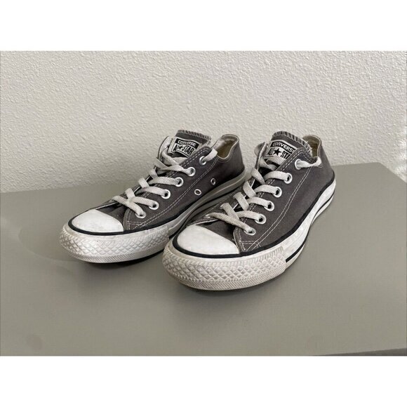 Converse All Star Low Top Canvas Sneakers Casual Shoes Gray Sneakers Size 7 - Picture 1 of 8